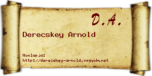 Derecskey Arnold névjegykártya